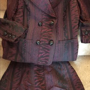 Burgundy and black suit